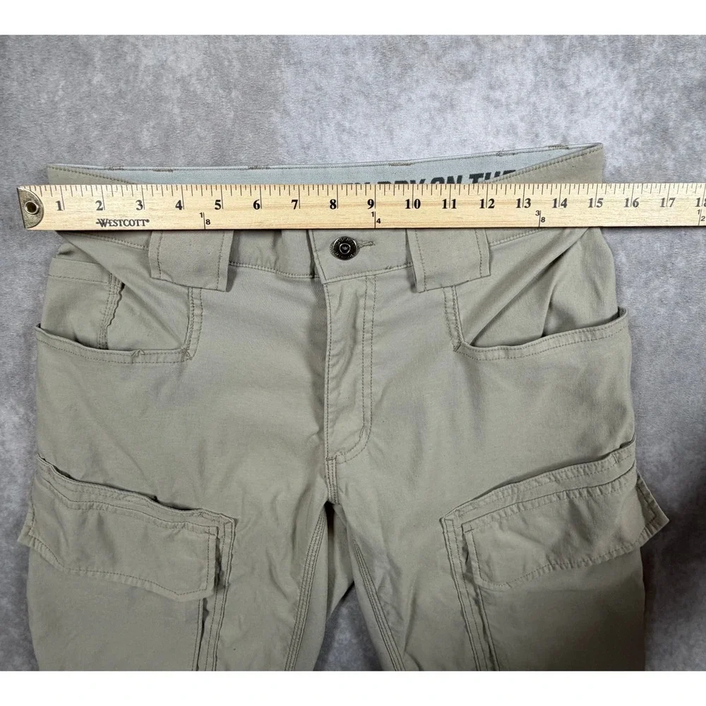 Duluth Mens 30x34 Cargo Pants Dry On The Fly Tan Nylon Stretch Slim Fit Hiking